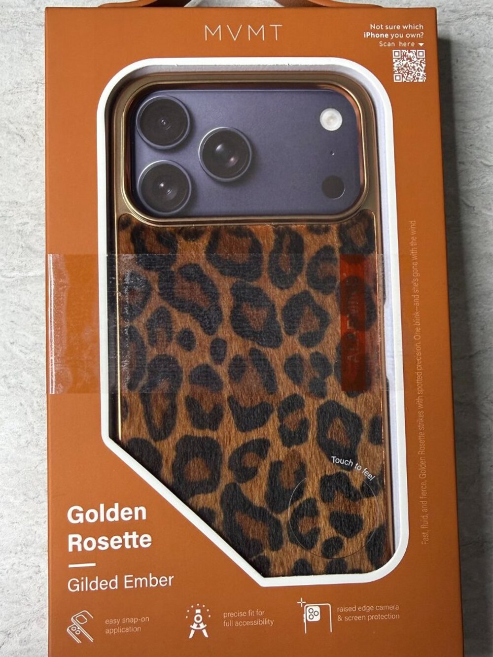 MVMT Faux Fur Leopard Phone Case Iphone 17 Pro Max Golden Rosette NIB